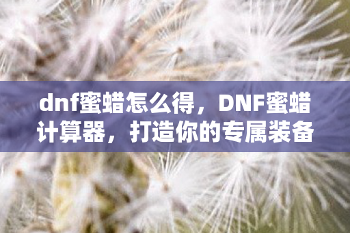 dnf蜜蜡怎么得，DNF蜜蜡计算器，打造你的专属装备，提升角色实力