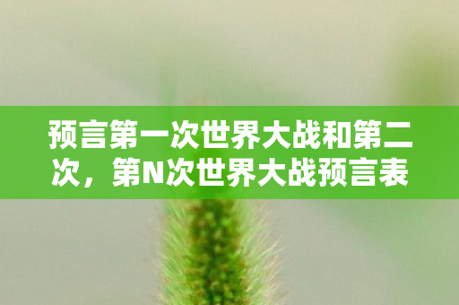 预言第一次世界大战和第二次，第N次世界大战预言表，历史、现实与未来的交织