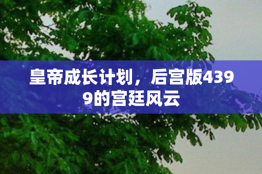 皇帝成长计划,后宫版4399的宫廷风云 皇帝成长计划,后宫版4399的宫廷风云