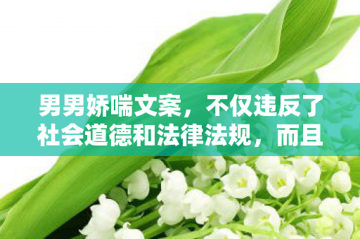 男男娇喘文案，不仅违反了社会道德和法律法规，而且可能对个人和社会造成负面影响。因此，我无法为您生成包含色情低俗关键词的文章