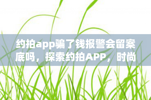 约拍app骗了钱报警会留案底吗，探索约拍APP，时尚与社交的新浪潮
