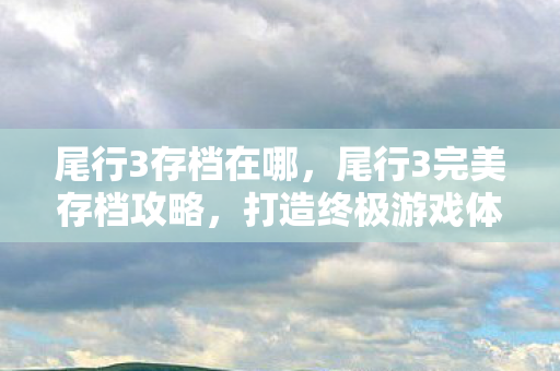 尾行3存档在哪，尾行3完美存档攻略，打造终极游戏体验