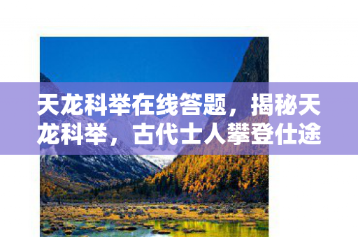 天龙科举在线答题，揭秘天龙科举，古代士人攀登仕途的阶梯