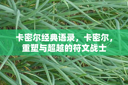 卡密尔经典语录,卡密尔,重塑与超越的符文战士 卡密尔经典语录,卡密尔,重塑与超越的符文战士