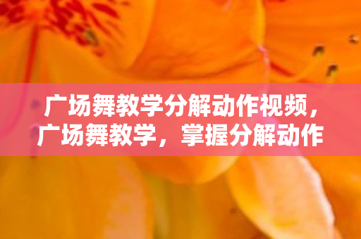 广场舞教学分解动作视频，广场舞教学，掌握分解动作，轻松跳出新风采
