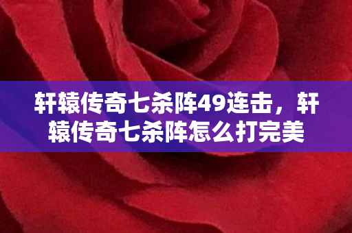 轩辕传奇七杀阵49连击,轩辕传奇七杀阵怎么打完美 轩辕传奇七杀阵49连击,轩辕传奇七杀阵怎么打完美