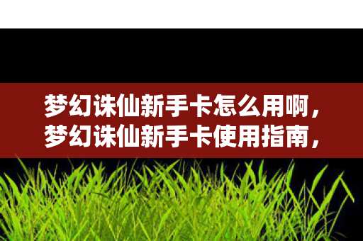 梦幻诛仙新手卡怎么用啊,梦幻诛仙新手卡使用指南,助你快速启程,畅游奇幻世界 梦幻诛仙新手卡怎么用啊,梦幻诛仙新手卡使用指南,助你快速启程,畅游奇幻世界