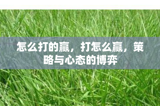 怎么打的赢,打怎么赢,策略与心态的博弈 怎么打的赢,打怎么赢,策略与心态的博弈