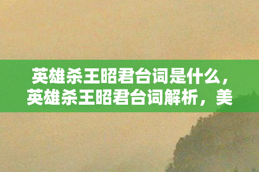 英雄杀王昭君台词是什么图片