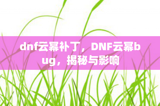 DNF云幂bug图片