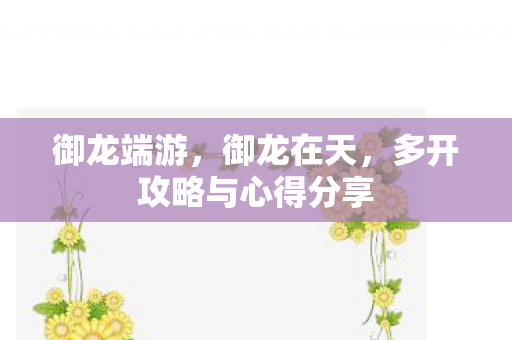 多开攻略与心得分享图片