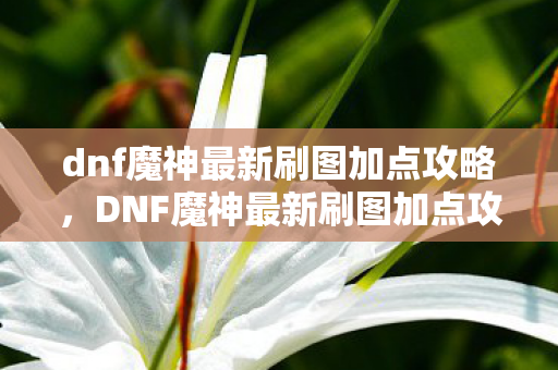 dnf魔神最新刷图加点攻略，DNF魔神最新刷图加点攻略