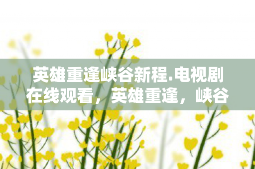 英雄重逢峡谷新程.电视剧在线观看，英雄重逢，峡谷新程