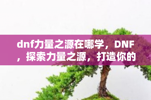 dnf力量之源在哪学，DNF，探索力量之源，打造你的最强角色