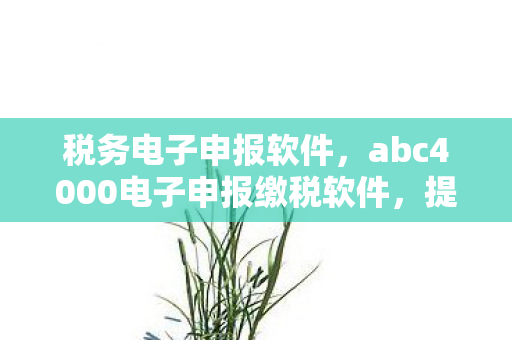 税务电子申报软件,abc4000电子申报缴税软件,提升税务管理效率的智慧工具 税务电子申报软件,abc4000电子申报缴税软件,提升税务管理效率的智慧工具