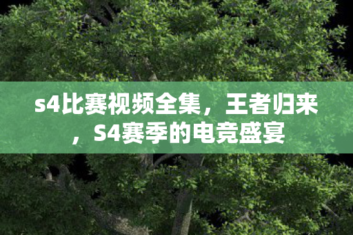 s4比赛视频全集,王者归来,S4赛季的电竞盛宴 s4比赛视频全集,王者归来,S4赛季的电竞盛宴