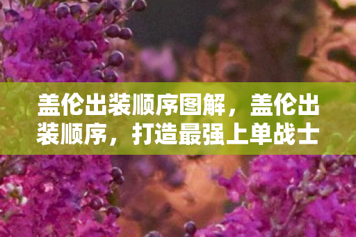 盖伦出装顺序图解,盖伦出装顺序,打造最强上单战士 盖伦出装顺序图解,盖伦出装顺序,打造最强上单战士