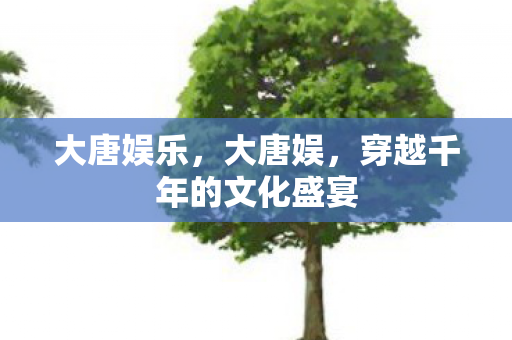 大唐娱乐，大唐娱，穿越千年的文化盛宴