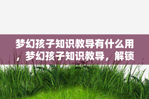 梦幻孩子知识教导有什么用,梦幻孩子知识教导,解锁孩子的无限潜能 梦幻孩子知识教导有什么用,梦幻孩子知识教导,解锁孩子的无限潜能