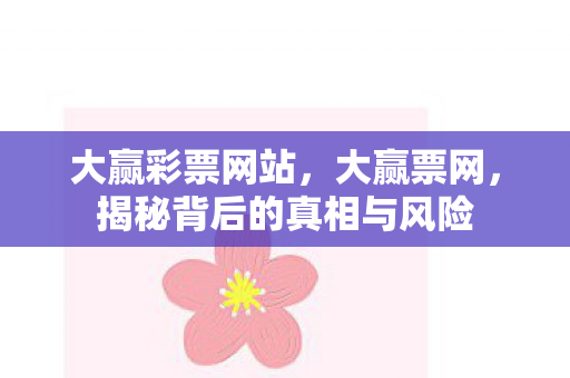 大赢彩票网站，大赢票网，揭秘背后的真相与风险