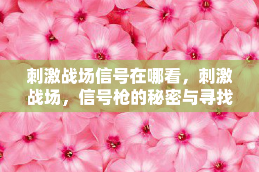 信号枪的秘密与寻找技巧图片