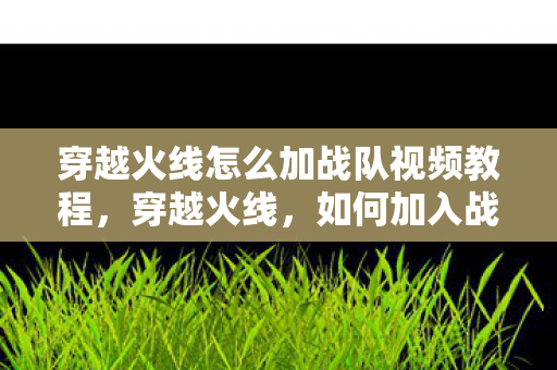 穿越火线怎么加战队视频教程图片