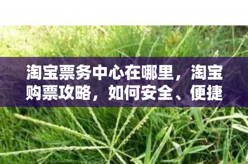 淘宝票务中心在哪里图片