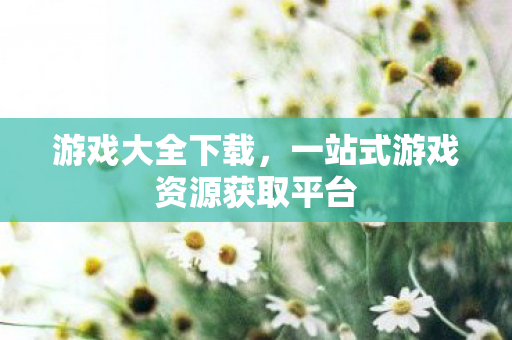 游戏大全下载，一站式游戏资源获取平台