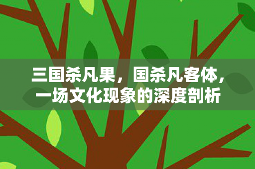 三国杀凡果，国杀凡客体，一场文化现象的深度剖析