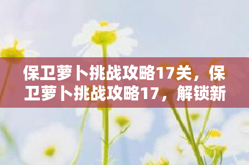 保卫萝卜挑战攻略17关图片