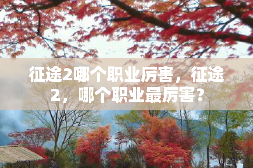 征途2哪个职业厉害图片