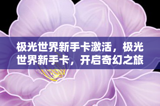 极光世界新手卡激活，极光世界新手卡，开启奇幻之旅的钥匙