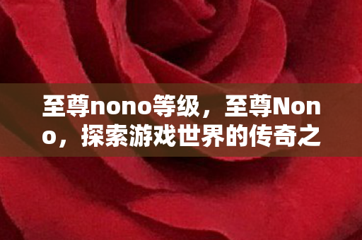 至尊nono等级，至尊Nono，探索游戏世界的传奇之旅