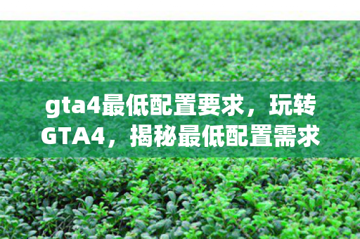 gta4最低配置要求图片