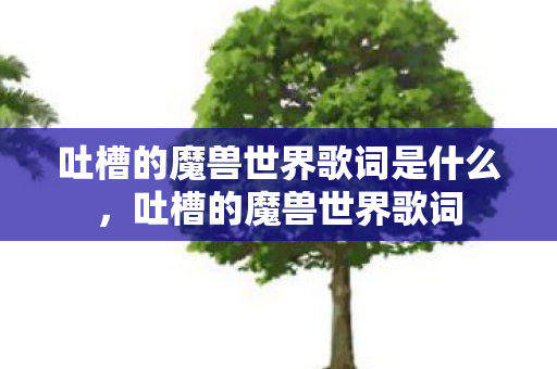 吐槽的魔兽世界歌词是什么图片