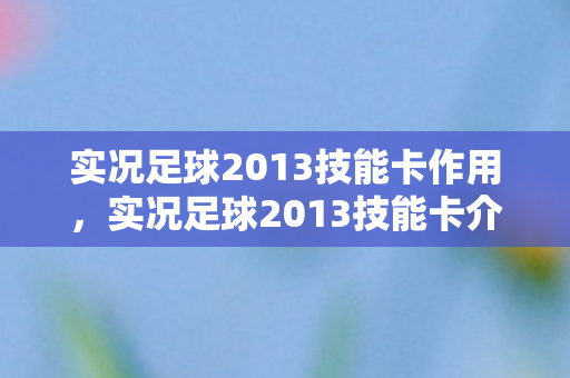 实况足球2013技能卡作用图片