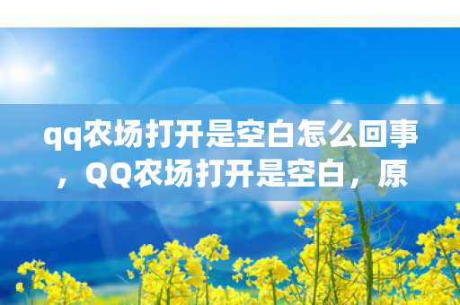 qq农场打开是空白怎么回事，QQ农场打开是空白，原因与解决方法的深度解析