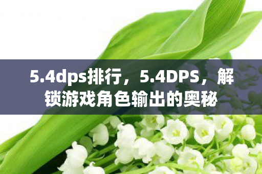 解锁游戏角色输出的奥秘图片