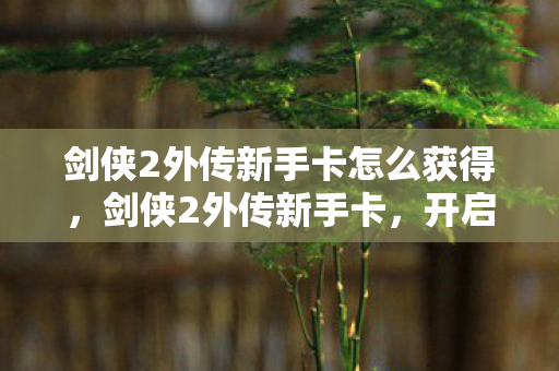 剑侠2外传新手卡怎么获得图片