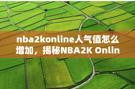 nba2konline人气值怎么增加，揭秘NBA2K Online人气值背后的秘密