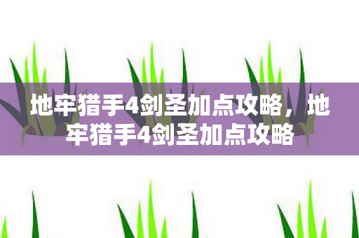 地牢猎手4剑圣加点攻略图片