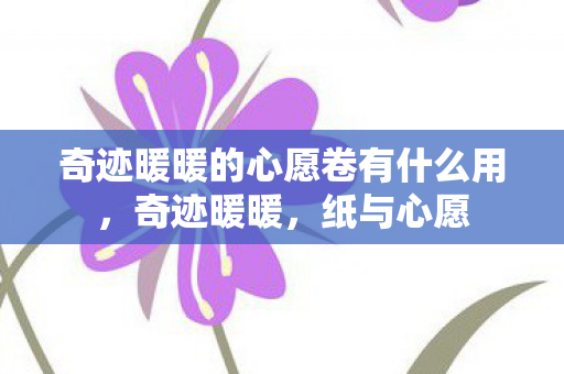 奇迹暖暖的心愿卷有什么用图片