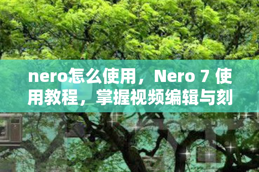 nero怎么使用，Nero 7 使用教程，掌握视频编辑与刻录的必备技能