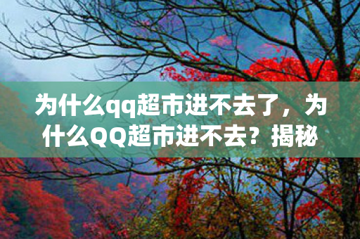 为什么qq超市进不去了，为什么QQ超市进不去？揭秘背后的原因与解决方案