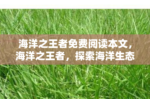 探索海洋生态与保护的重要性图片