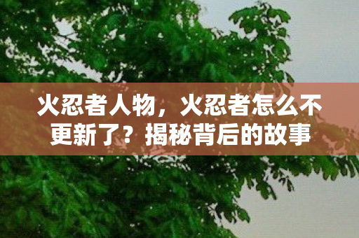 火忍者怎么不更新了图片