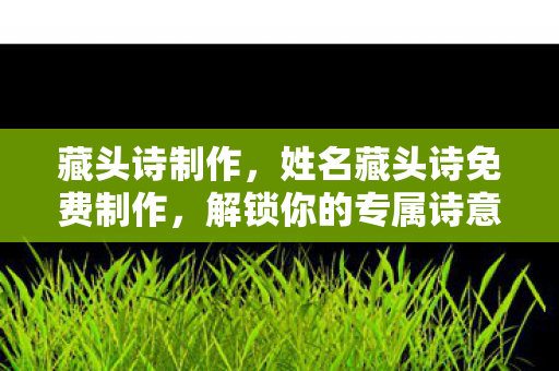 姓名藏头诗免费制作图片