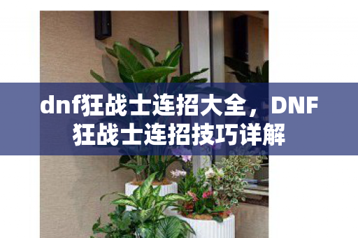 DNF狂战士连招技巧详解图片