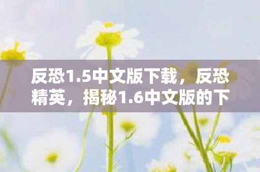反恐1.5中文版下载，反恐精英，揭秘1.6中文版的下载与体验
