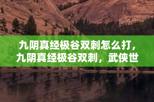 九阴真经极谷双刺怎么打图片